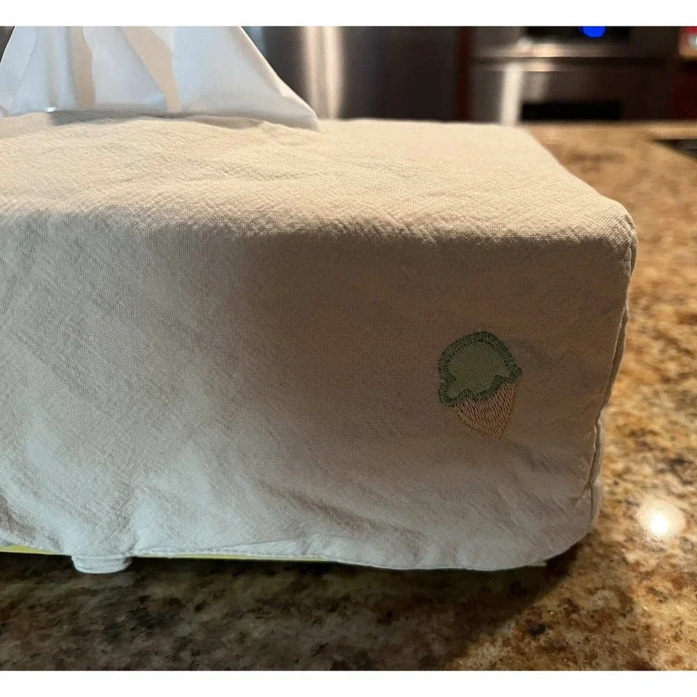 Handmade Tissue Box Cover - Kitty Cat And Ice Cream Cones
